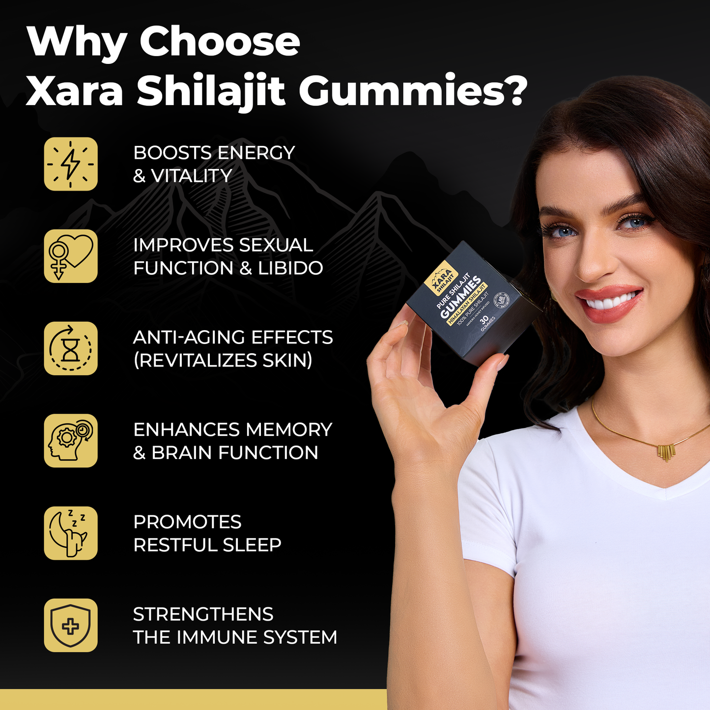 Xara Pure Shilajit Gummies – Women's Vitality + Mood + Skin Glow