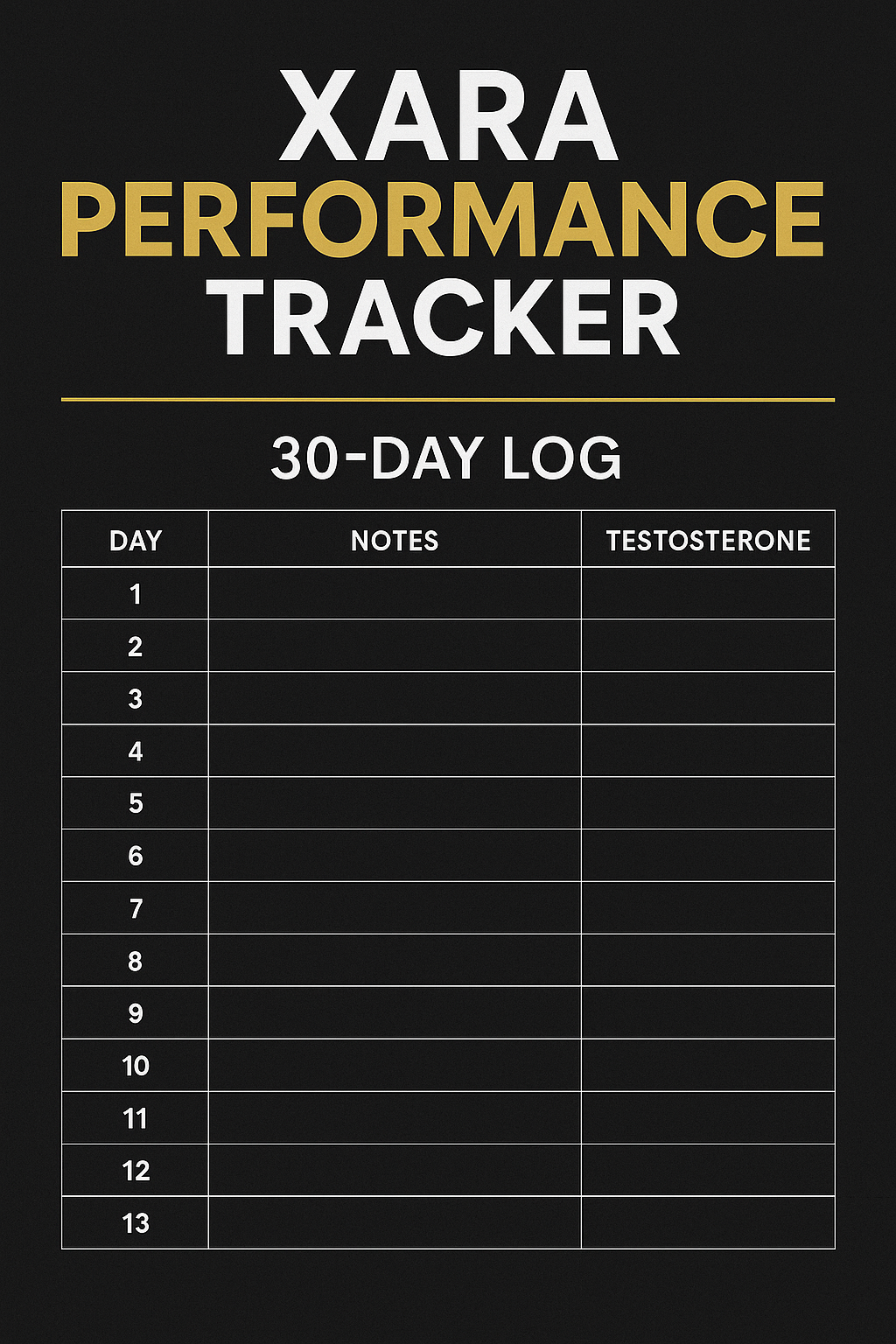 Xara Performance Tracker (30-Day Log)
