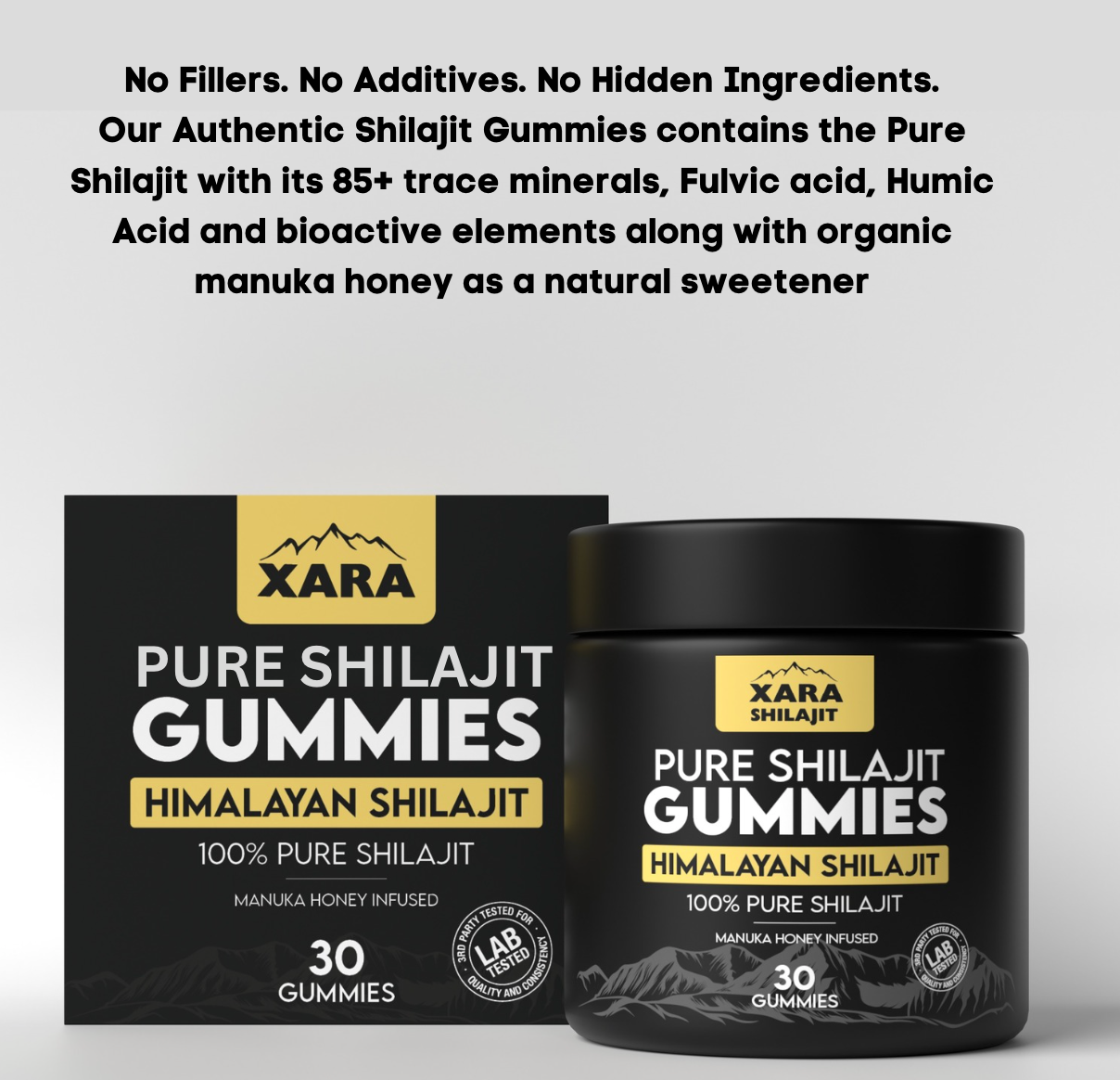 Xara Pure Shilajit Gummies – Women's Vitality + Mood + Skin Glow