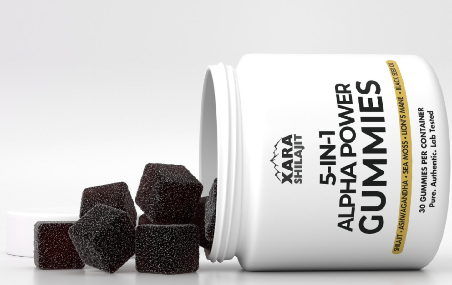 Xara Sea Moss + Shilajit Gummies – With Ashwagandha, Lion’s Mane, Black Seed – All-in-One Wellness