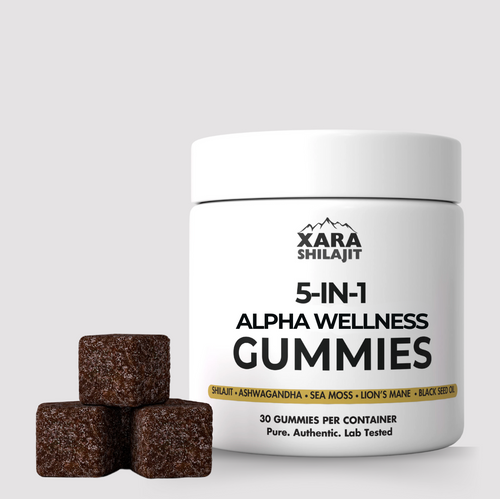 Xara Sea Moss + Shilajit Gummies – With Ashwagandha, Lion’s Mane, Black Seed – All-in-One Wellness