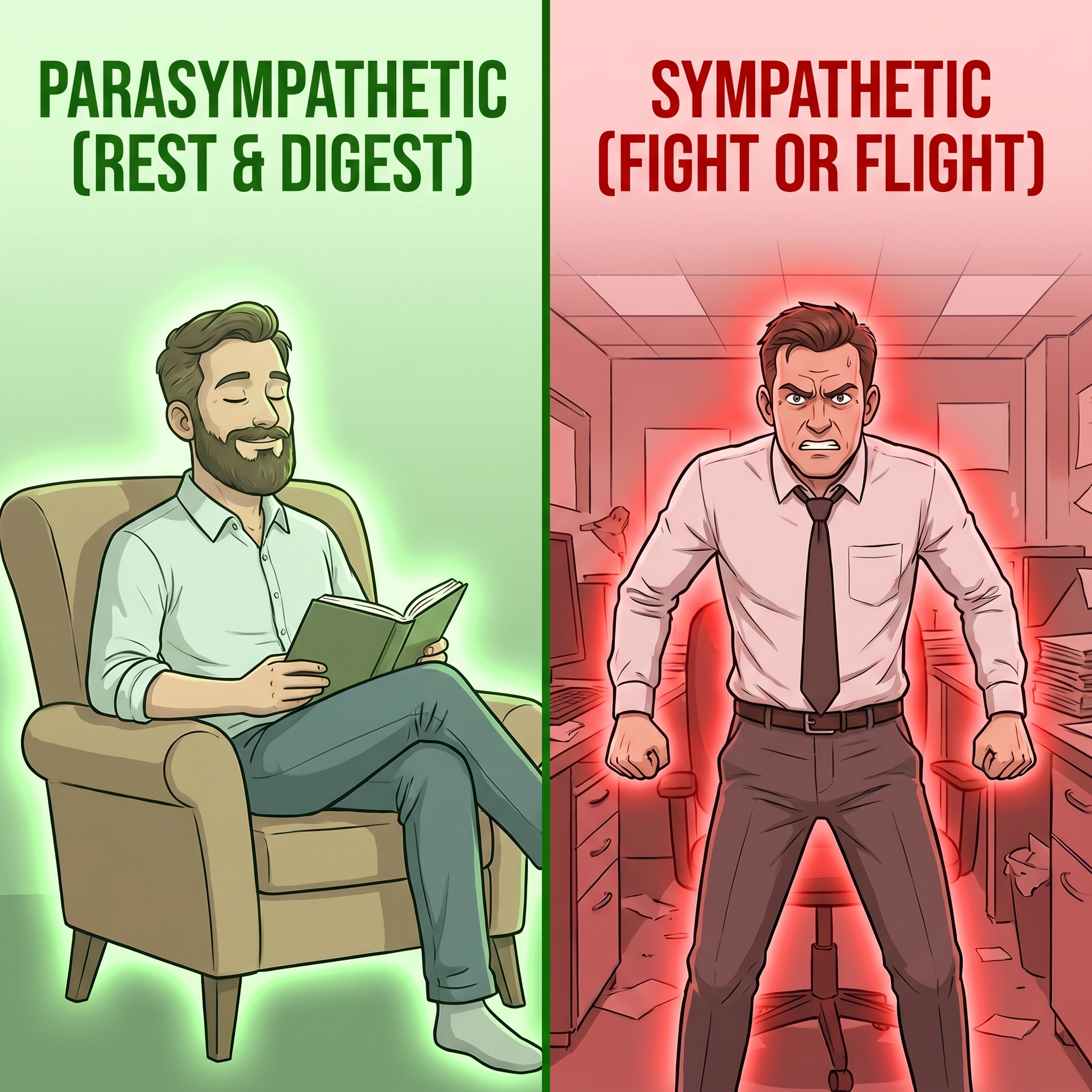 Parasympathetic vs sympathetic nervous system