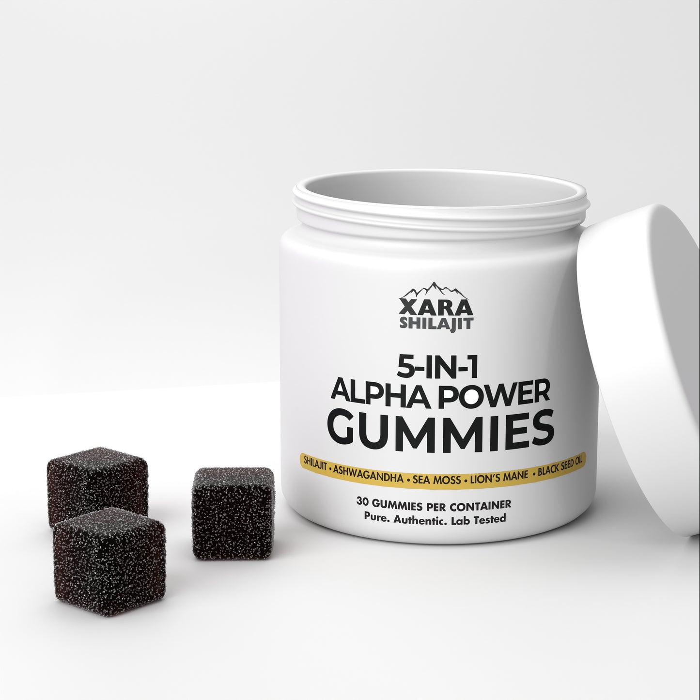 Xara Sea Moss + Shilajit Gummies – With Ashwagandha, Lion’s Mane, Black Seed – All-in-One Wellness