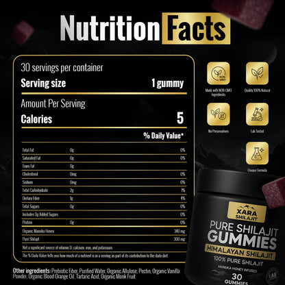 XARA SHILAJIT® Pure Shilajit Gummies