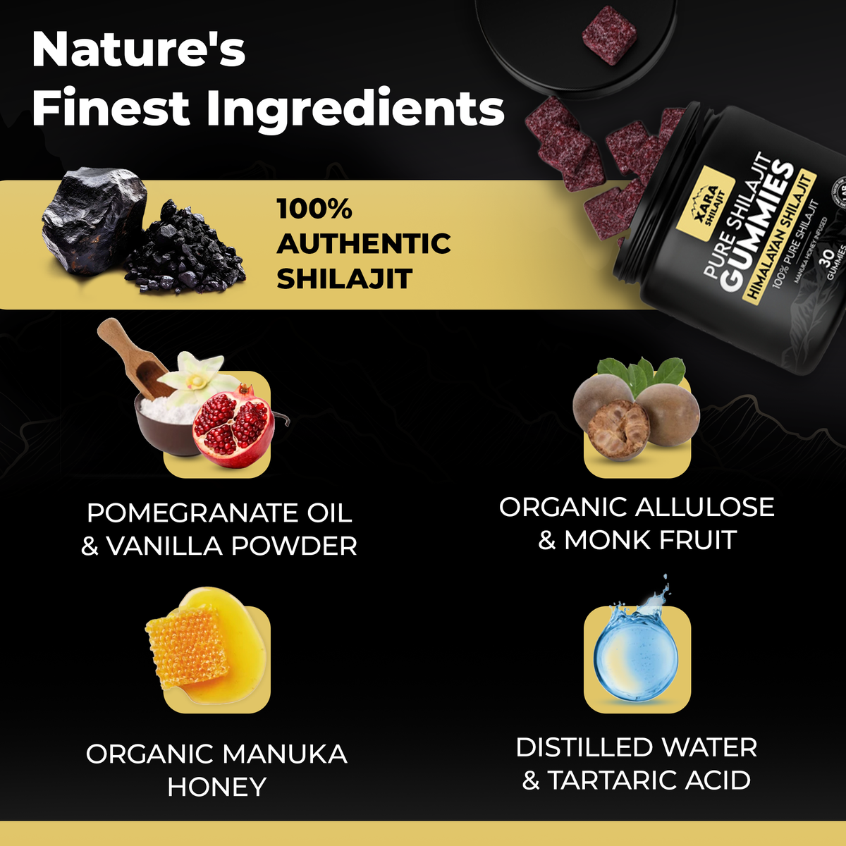 XARA SHILAJIT® Pure Shilajit Gummies