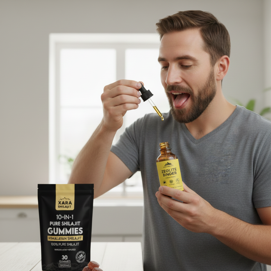 XARA SHILAJIT® 10 in 1 Alpha Gummies + Zeolite Binder Combo