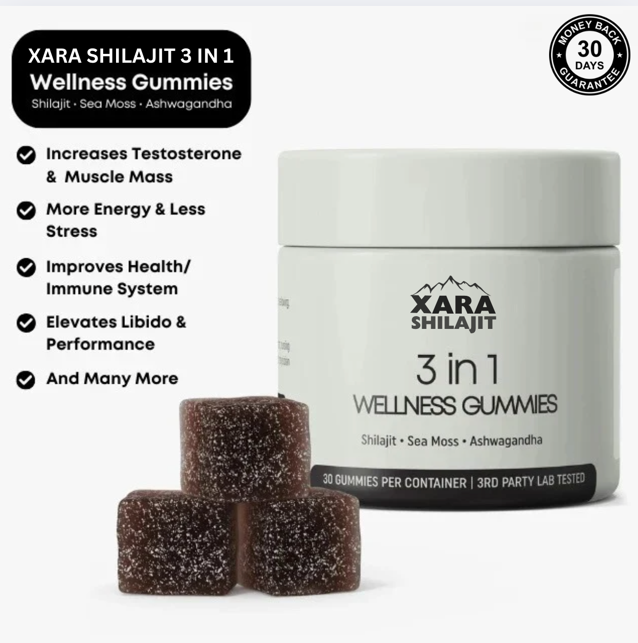 Xarashilajit® 3 in 1 wellness Gummies