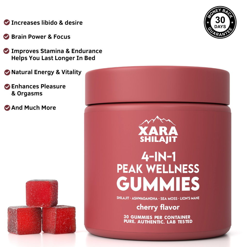 Xarashilajit® 4-in-1 Peak Wellness Gummies for men and women