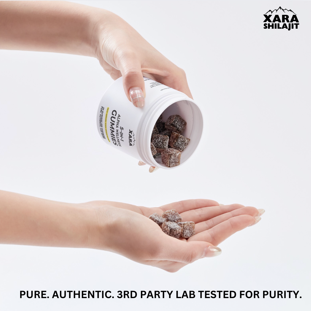 Xara Sea Moss + Shilajit Gummies – With Ashwagandha, Lion’s Mane, Black Seed – All-in-One Wellness