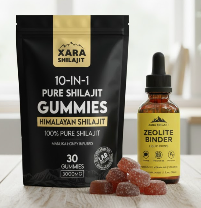XARA SHILAJIT® 10 in 1 Alpha Gummies + Zeolite Binder Combo
