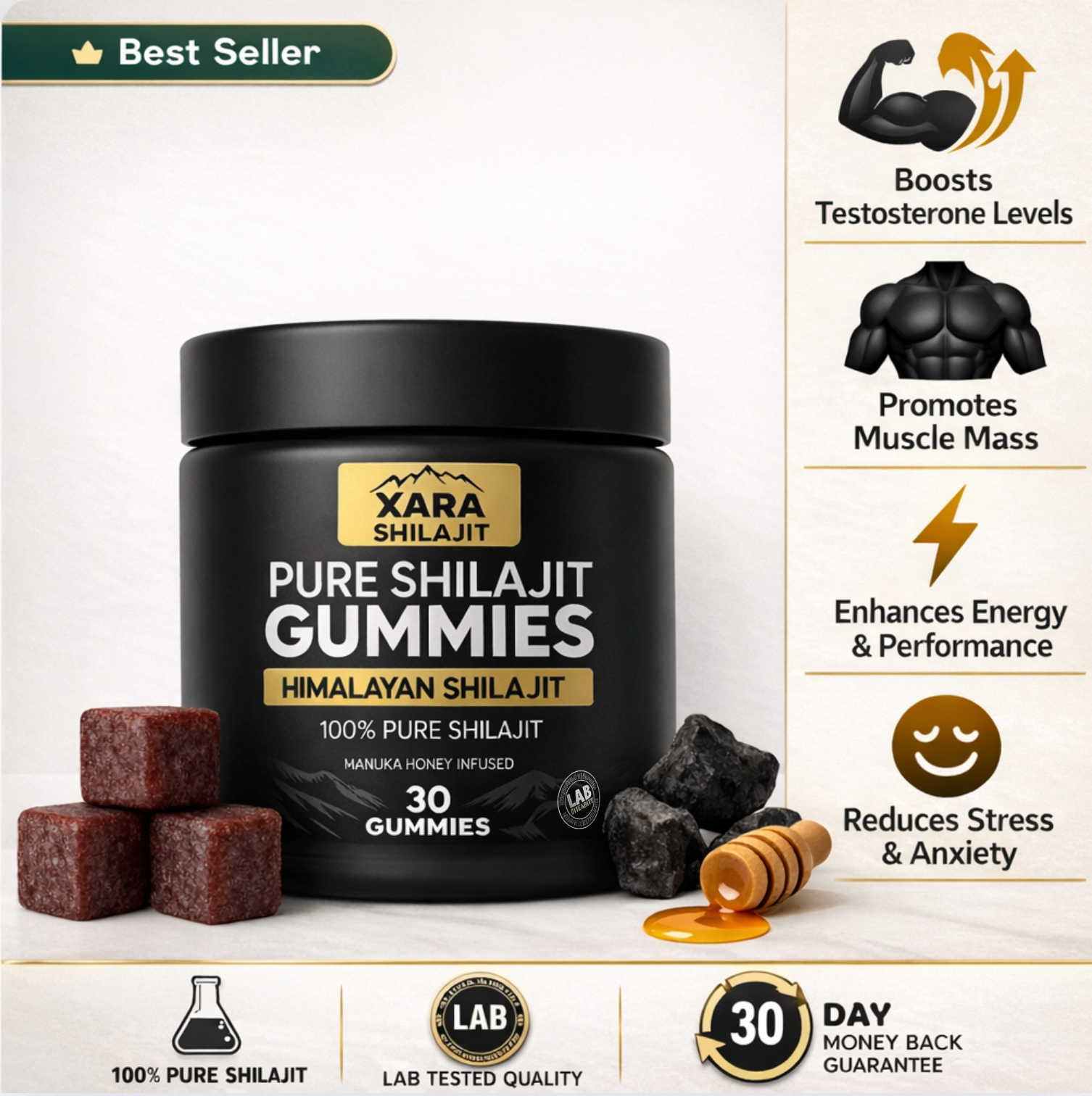 XARA SHILAJIT® Pure Shilajit Gummies With Gifts